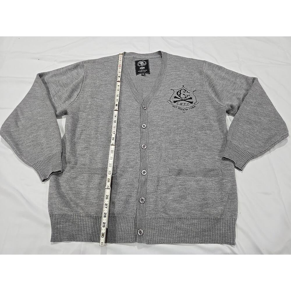Crooks And Castles Can't Stop The Crooks Gray Cardigan 3xl Tall